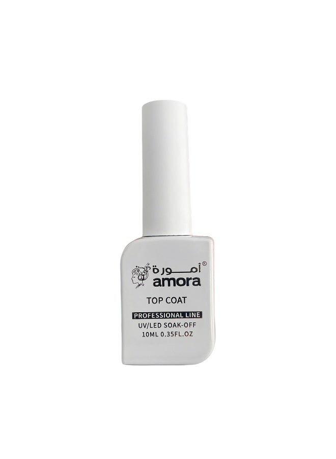 Amora UV/LED No-Wipe Top Coat 10ml – Professional Gel Polish Sealer, High Gloss, Long-Lasting - Image 1